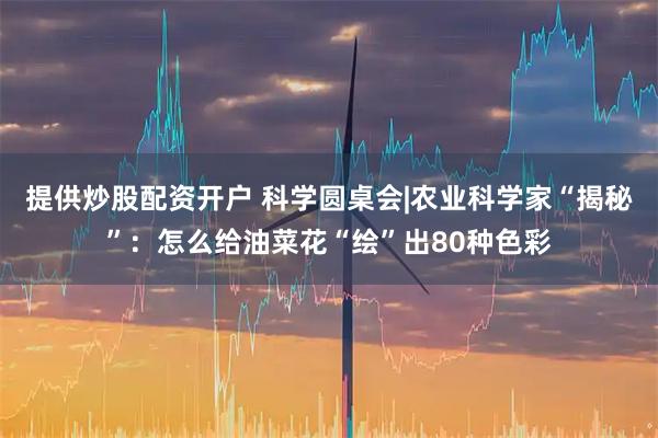 提供炒股配资开户 科学圆桌会|农业科学家“揭秘”:怎么给油菜花“绘”出80种色彩